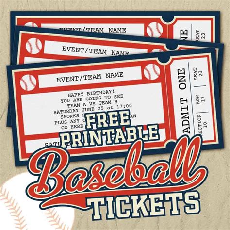 Description of Free Baseball Ticket Templates