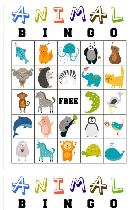 Free Bingo Cards for Children