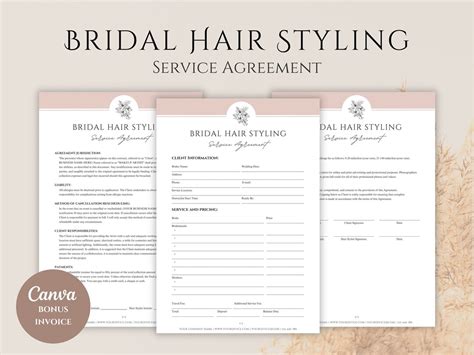 Free Bridal Hair Contract Template Download