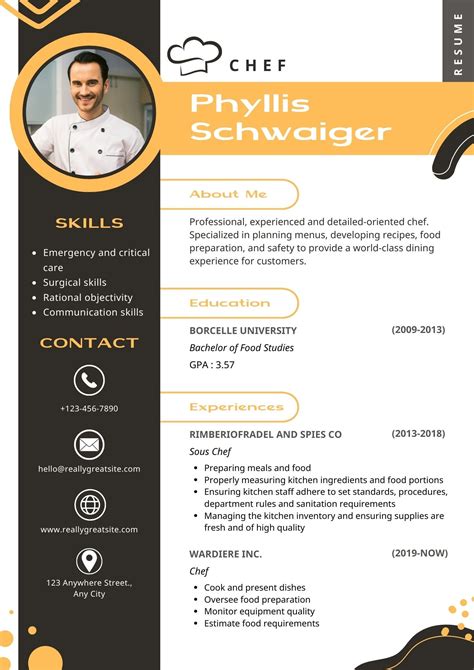 Free Chef Resume