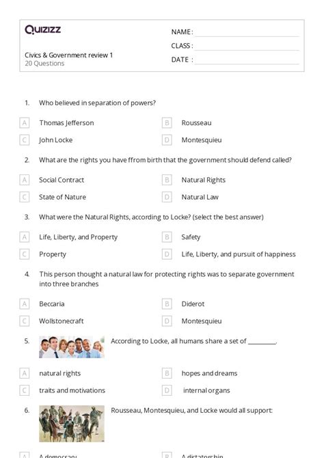 Free Civics Worksheets