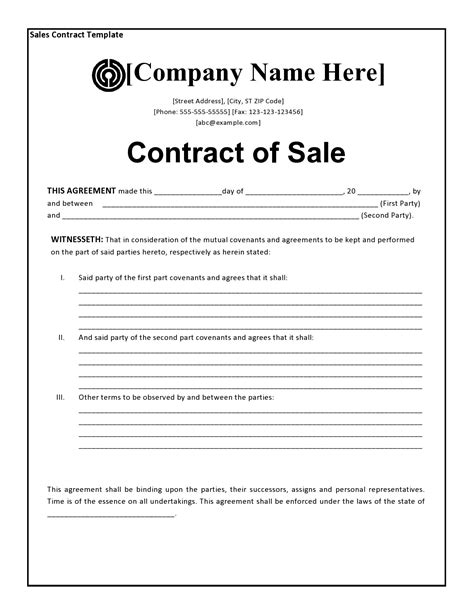 Free Contract Templates Download