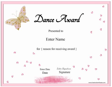 Free Dance Certificate Templates