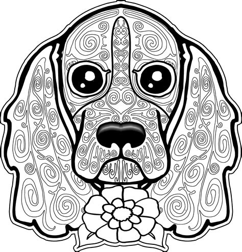 Free dog coloring pages for adults