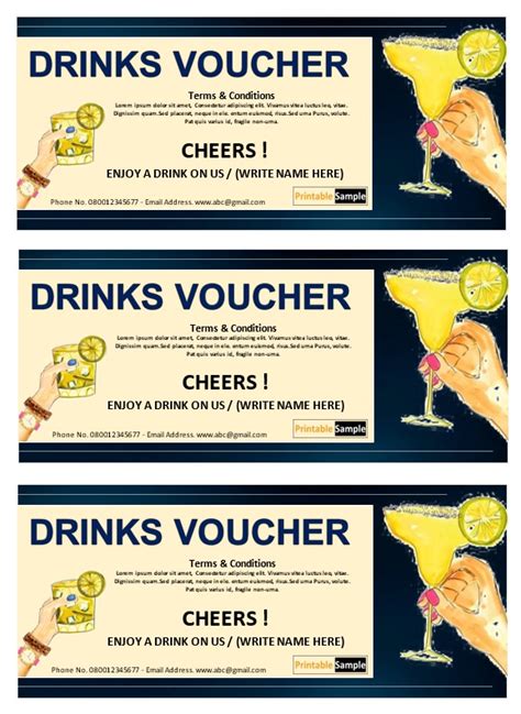 Free Drink Vouchers