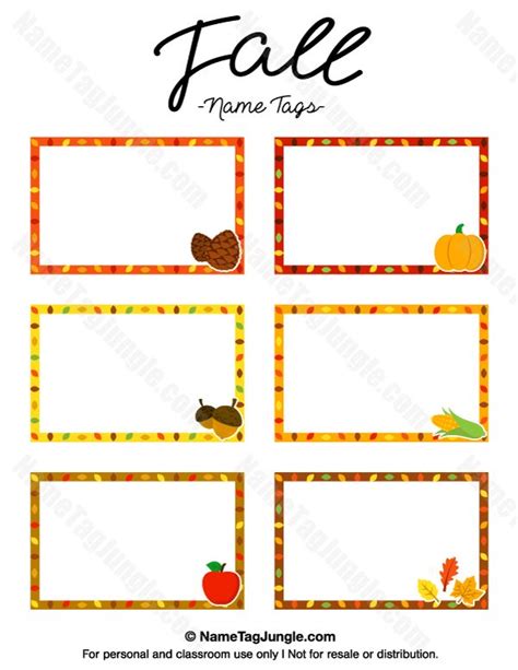 Free Fall Cubby Tags Printables Gallery 1