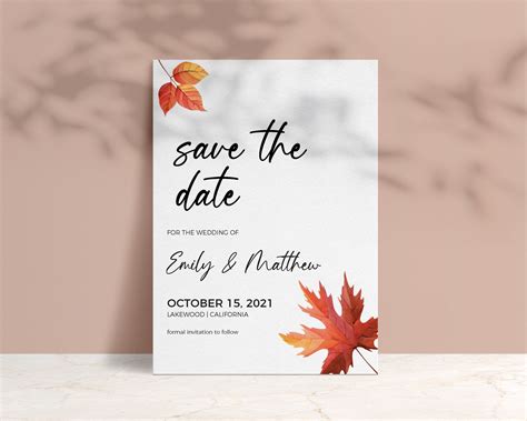 Free Fall Save The Date Template 7