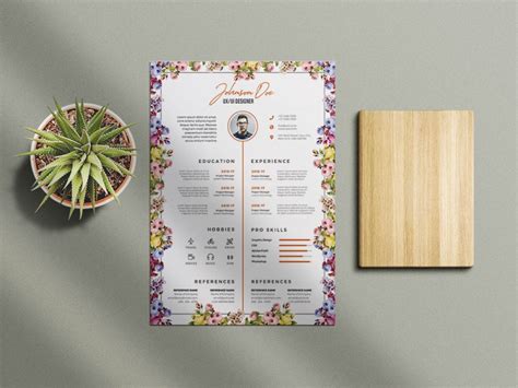 Free Floral Resume Template