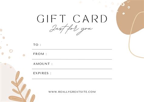 5 Free Gift Card Templates