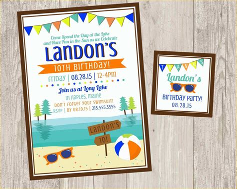 Free lake party invitation templates