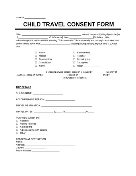 Free Minor Travel Consent Form Templates