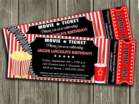 Free movie ticket invitation design