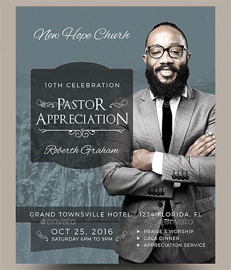 free pastor appreciation flyer templates