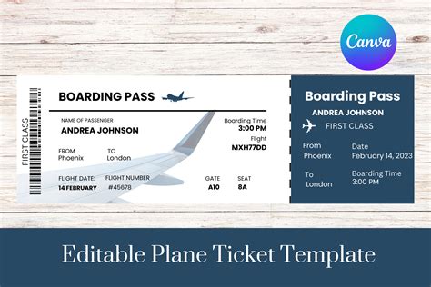 Free Plane Ticket Template 10