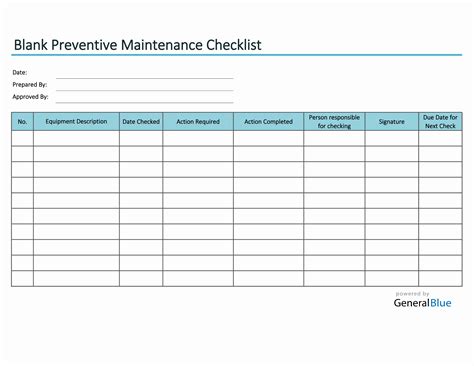 Free Preventive Maintenance Templates