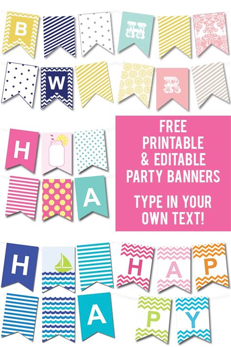 Free Printable Party Banner Templates