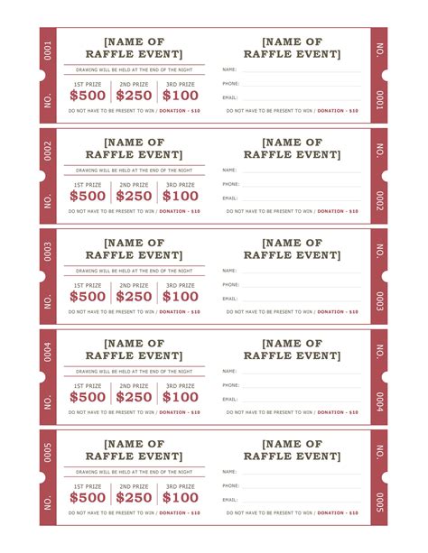 Free Raffle Tickets Printable Templates