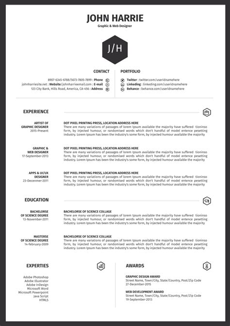 Free resume template 1