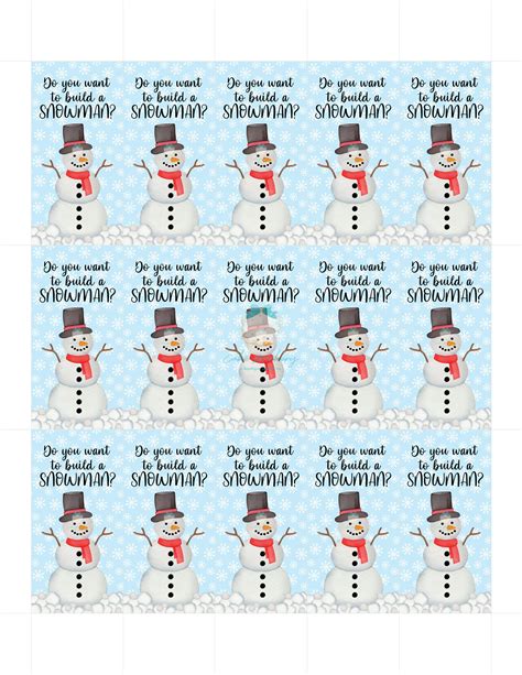 Free snowman labels for winter decorating