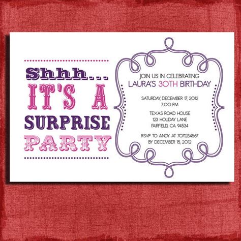 Free Surprise Party Templates