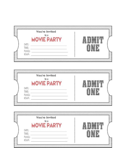 Free Ticket Templates