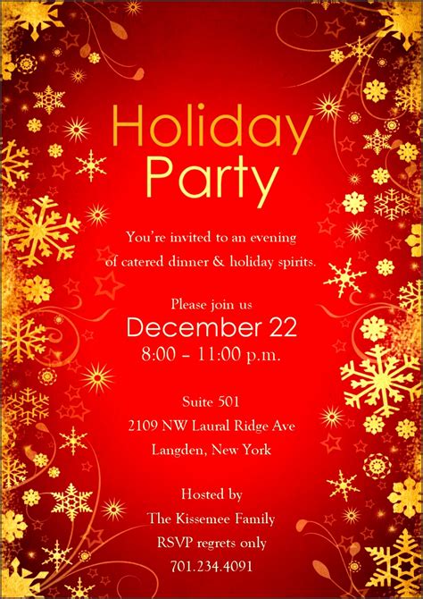 Free Word Party Invitation Templates for Holidays