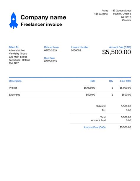 Freelance Invoice Template 8