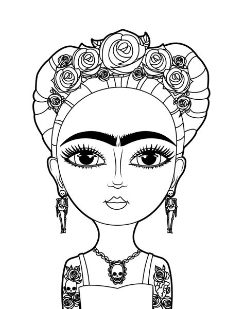 Frida Kahlo Coloring Page