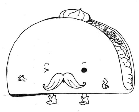 Fun taco coloring page