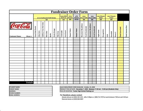 Fundraiser Order Form Template Design