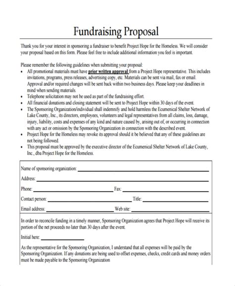 Fundraising Proposal Templates