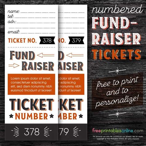 Fundraising Ticket Templates