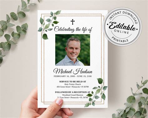 Funeral Announcement Template