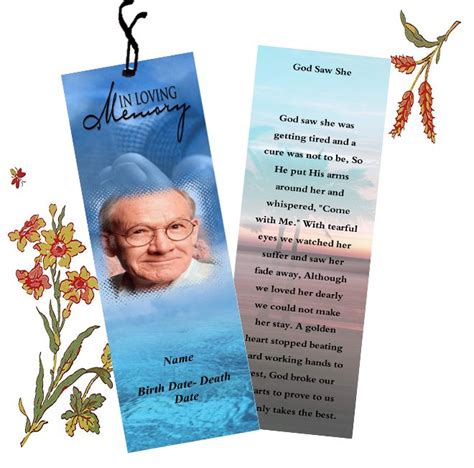 Funeral Bookmark Template 3