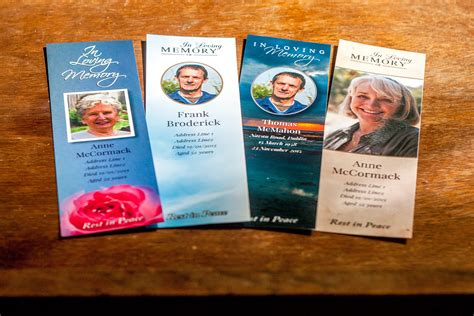 Funeral Bookmarks Design