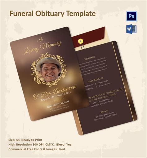 Funeral Home Obituary Templates Free