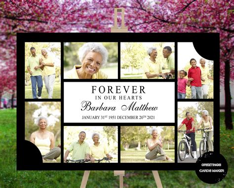 Funeral photo collage ideas