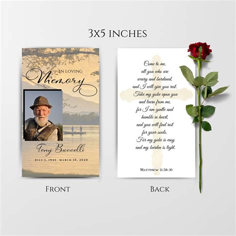 Funeral Prayer Card with Personalized Message