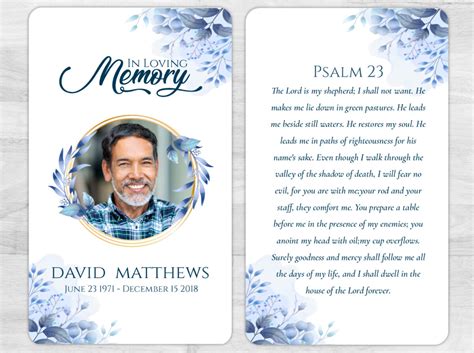 Funeral Prayer Cards Templates Collections