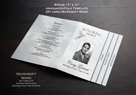 Funeral Program Template 8 Pages