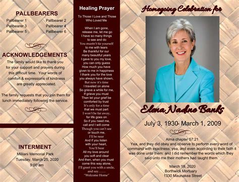 Funeral Program Template Example 10