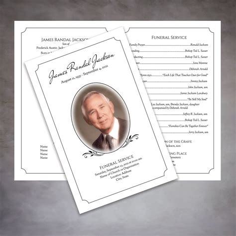 Funeral program templates for Google Docs