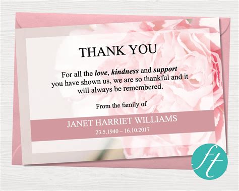 Funeral Thank You Card Examples