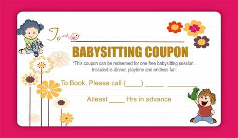 Funny Babysitting Coupon Ideas