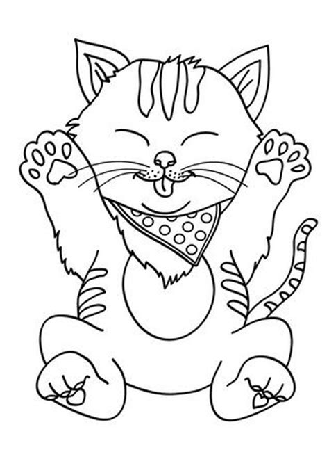 Funny cat coloring pages