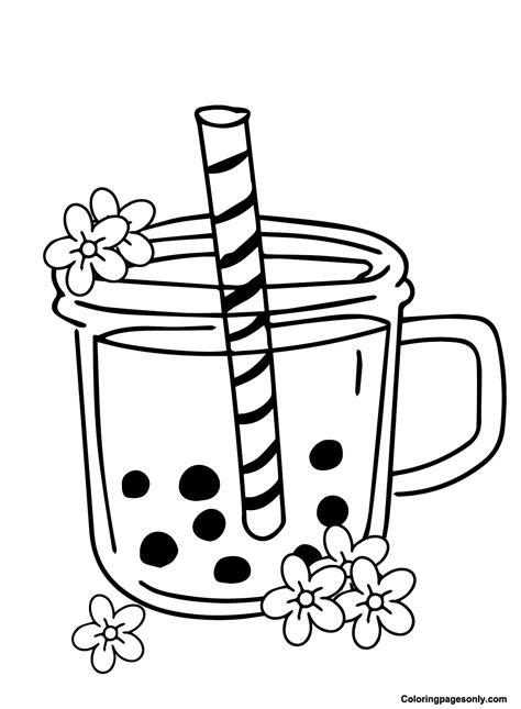 Gallery of Bubble Tea Coloring Pages