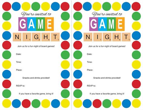 Game Night Invitations