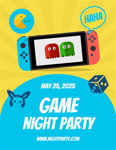 Game Night Party Flyer Template