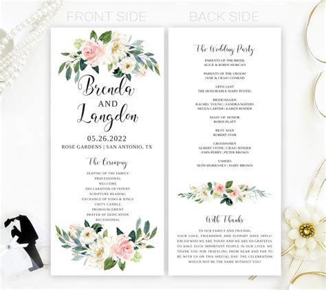 Garden Wedding Program Template