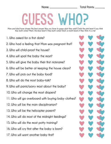 Gender Reveal Games for Baby Shower